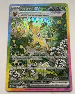 Pokemon TCG SV-Prismatic Evolutions Leafeon EX Card #144/131 great centering ! - Image 1