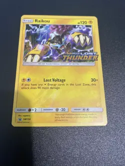 POKEMON RAIKOU SM150 LOST THUNDER HOLO PRERELEASE BLACK STAR PROMO NEAR MINT - Image 1