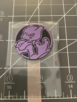 Mewtwo Pokemon Token Coin - Purple - Image 1