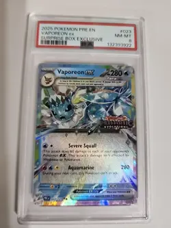 Pokemon TCG Vaporeon EX 023/131 Holo Prismatic Evolutions Stamped Promo Psa 8 - Image 1