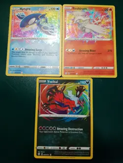 Shining Fates Complete Amazing Rare Pokemon Lot, Reshiram, Kyogre, Yveltal, Mint - Image 1