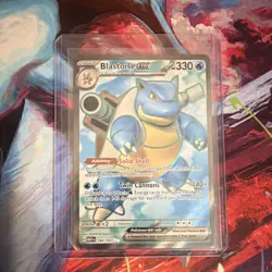 Pokemon TCG Blastoise ex 184/165 MEW Full Art Holo EX 330 HP Stage 2 - Image 1