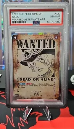 One Piece OP13-120 Sabo Japanese Wanted Dead or Alive PSA 10 - Image 1