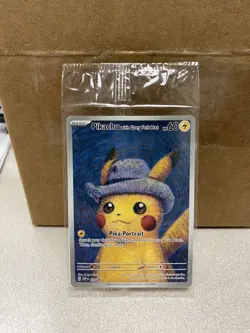 PIKACHU VAN GOGH WITH GREY FELT HAT SVP EN 085 PROMO POKEMON CARD-SEALED - Image 1