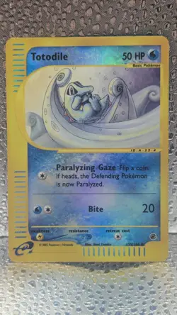 Pokemon Totodile Holo Card 133/165 Expedition Base Set 2002 Nintendo MP READ - Image 1