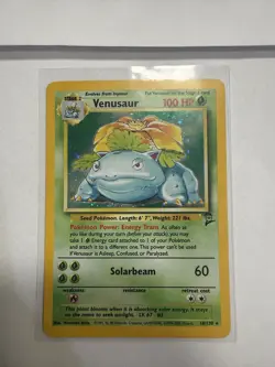 Pokemon Venusaur Base Set 2 Holo Rare 18/130 100 HP Solarbeam Card English - Image 1