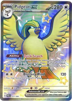Pidgeot ex (Full Art) Obsidian Flames 217/197 Ultra Rare Pokemon Card NM - Image 1