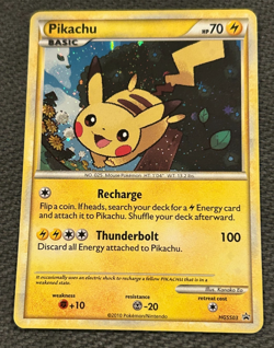 Pokemon Pikachu Holo HeartGold SoulSilver Black Star Promo HGSS03 - NM - Image 2