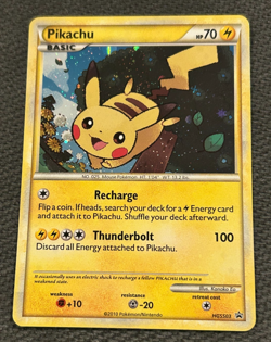 Pokemon Pikachu Holo HeartGold SoulSilver Black Star Promo HGSS03 - NM - Image 3