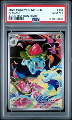 POKEMON MEG EN-MEGA EVOLUTION #134 IVYSAUR ILLUSTRATION RARE IR PSA 10-147612034 - Image 1