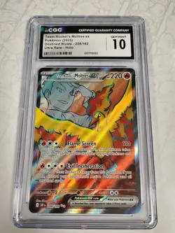 Pokemon Team Rocket's Moltres ex Destined Rivals Ultra Rare #208 CGC 10 Gem Mint - Image 1