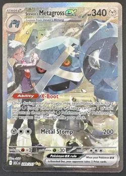 Steven’s Metagross ex 289/217 SIR Full Art Paradox Rift Pokemon Pack Fresh NM - Image 1