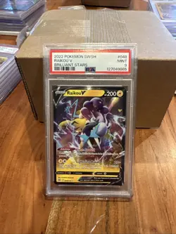 POKEMON 2022 Brilliant Stars RAIKOU V #048 PSA 9 Mint RARE - Image 1