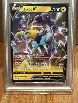 POKEMON 2022 Brilliant Stars RAIKOU V #048 PSA 9 Mint RARE - Image 4