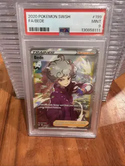 2020 Pokemon Sword & Shield #199 Bede Full Art PSA 9 Mint - Image 1