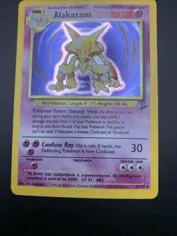 Pokemon Alakazam TCG 1/130 Base Set 2 Holo Rare LP+NM- - Image 4