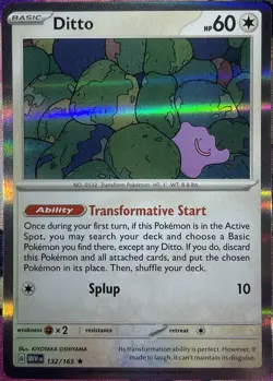 Ditto Holo Rare - 132/165 - Scarlet & Violet 151 Pokemon 2023 - Image 1