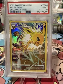 2022 POKEMON SWORD & SHIELD BRILLIANT STARS #TG04 FULL ART/JOLTEON PSA 9 - Image 1