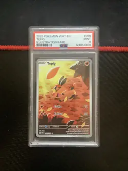 2025 POKEMON WHT EN-WHITE FLARE ILLUSTRATION RARE #096 TEPIG PSA 9 - Image 1
