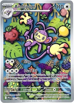 Ambipom - 107/094 Phantasmal Flames Illustration Rare Pokemon - NM/MINT - Image 1