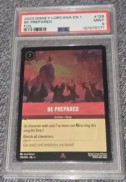 2023 Disney Lorcana The First Chapter Be Prepared #128 FOIL PSA 9 - Image 1