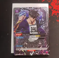 Bandai Union Arena Solo Leveling Sung Jinwoo (SR**) Card SLG1-021 Signature Alt - Image 1