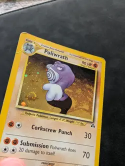 Poliwrath 9/75 Neo Discovery Unlimited Holo Swirl Vintage WOTC Pokemon Card DMG - Image 2