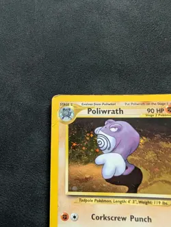 Poliwrath 9/75 Neo Discovery Unlimited Holo Swirl Vintage WOTC Pokemon Card DMG - Image 3