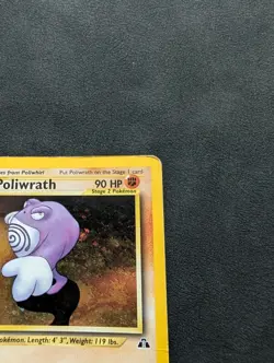 Poliwrath 9/75 Neo Discovery Unlimited Holo Swirl Vintage WOTC Pokemon Card DMG - Image 4