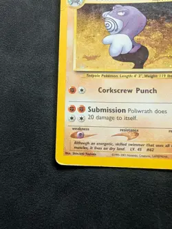Poliwrath 9/75 Neo Discovery Unlimited Holo Swirl Vintage WOTC Pokemon Card DMG - Image 5