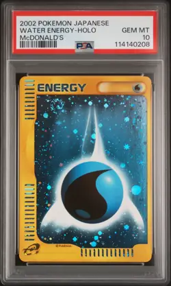 2002 POKEMON JAPANESE MCDONALD'S WATER ENERGY-HOLO PSA 10 - Image 1