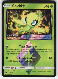 Celebi ◇ 19/214 Rare Prism Star Lost Thunder Pokemon LP - Image 1