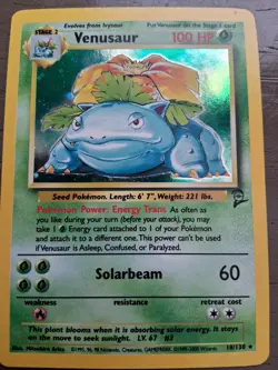 Pokemon Venusaur Base Set Holo Rare 015/102 100 HP 2000 English Card - Image 1
