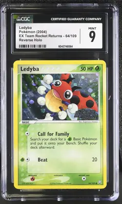 CGC 9 Ledyba EX Team Rocket Returns 64/109 Reverse Holo STAMPED Pokemon Card - Image 1