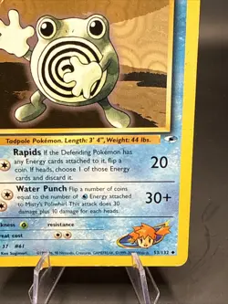 Misty’s Poliwhirl 53/132 Gym Heroes Pokemon TCG VG Condition! 1999-2000! Rare! - Image 3