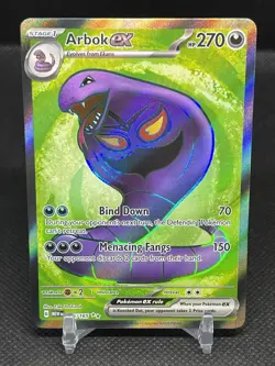 Arbok ex 185/165 Pokemon Scarlet Violet 151 Holo Rare Full Art Near Mint 351 - Image 1