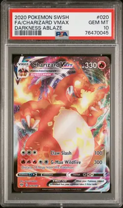 2020 Pokemon Sword & Shield Darkness Ablaze Charizard VMAX Fa PSA 10 #020 - Image 1
