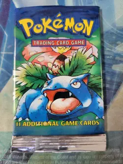 Pokemon TCG Base Set Empty Booster Pack Wrapper Venusaur - Image 1
