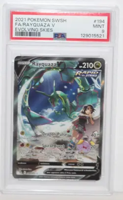 Pokemon 2021 - Rayquaza V Alt Art #194/203 Evolving Skies English PSA 9 Mint - Image 1