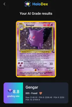 1999 POKEMON FOSSIL #5 GENGAR-HOLO - Image 3