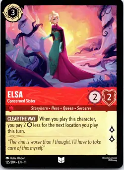 Disney Lorcana Elsa - Concerned Sister Winterspell Uncommon #125/204 NM - Image 1