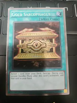 NKRT-EN041 GOLD SARCOPHAGUS PLATINUM RARE LIMITED EDITION YuGiOh CARD - Image 1