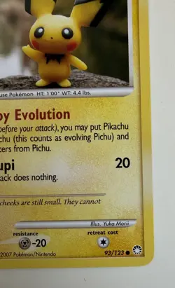 Pichu 93/123 Mysterious Treasures NM 2007 Pokemon Card - Image 5