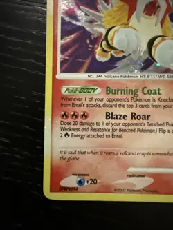 Entei Secret Wonders 4/132 Holo Card TCG 2007 MP/LP Condition - Image 3