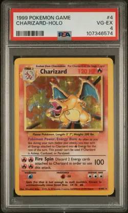 Pokemon Base Set Charizard #4/102- PSA 4 VG-EX - Holo Rare Unlimited - GRADED - Image 1