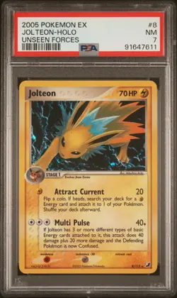 PSA 7 2005 Pokemon Ex Unseen Forces #8 Jolteon - Holo - Image 1