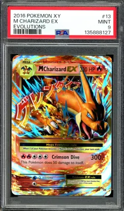 Pokemon TCG XY Evolutions #13 M Charizard ex PSA 9 MINT - Image 1