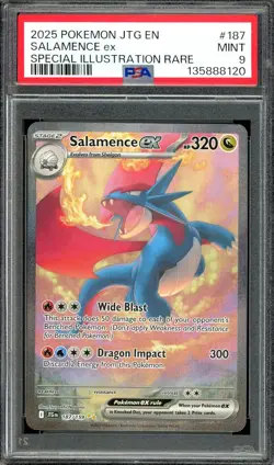 Pokemon TCG Journey Together #187 Salamence ex Special Illustration Rare PSA 9 - Image 1