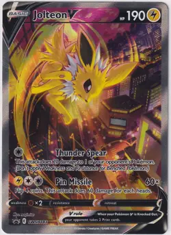 Jolteon V SWSH183 Black Star Promo Pokemon Card Full Art NM - Image 1