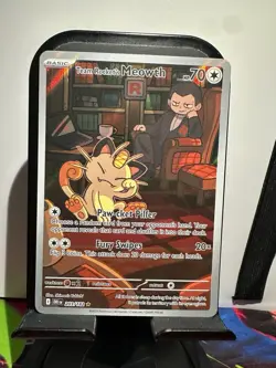 Pokemon TCG Team Rockets Meowth Card 203/182 Destined Rivals - Image 1